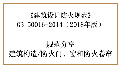 防火门、窗和防火卷帘的建筑防火设计要求—四川国晋消防分享