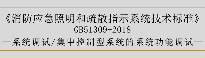 消防应急照明和疏散指示系统技术标准-系统调试-集中控制型系统的系统功能调试-700