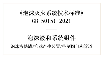 泡沫灭火系统消防设计中泡沫液储罐、产生装置、控制阀门和管道的要求