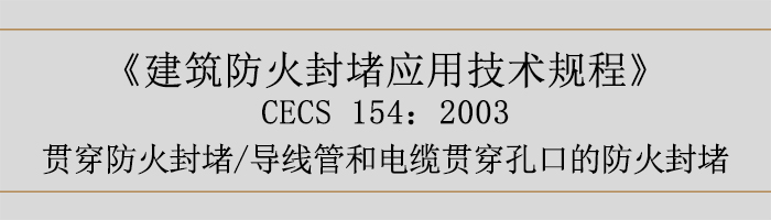 建筑防火封堵应用技术规程-贯穿防火封堵、导线管和电缆贯穿孔口的防火封堵-700